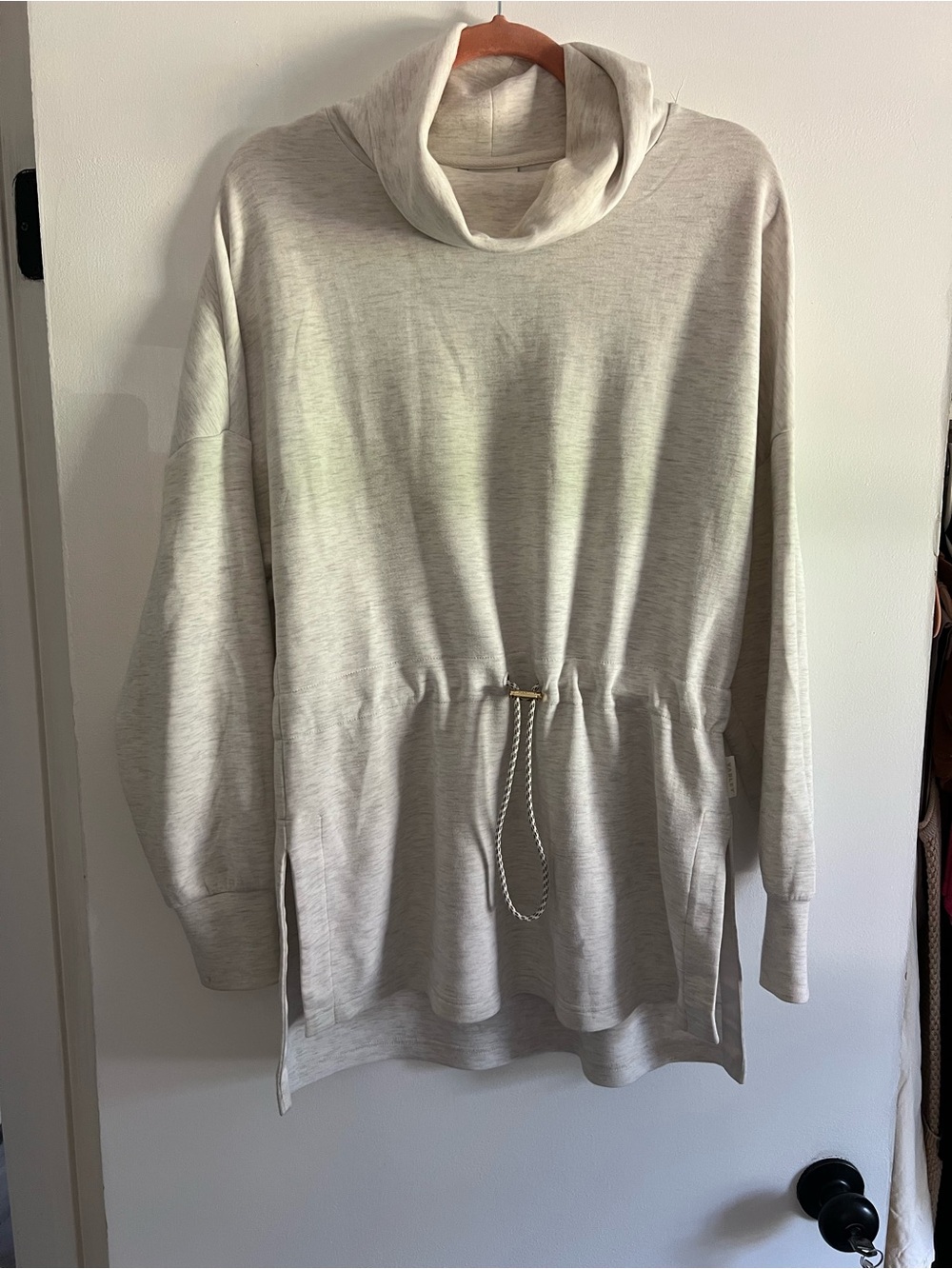 Varley Cream Drawstring Turtleneck Sweater - Picture 2 of 8